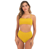 Split Swimsuit Women Bikini European And American Sexy High-Yellow-1