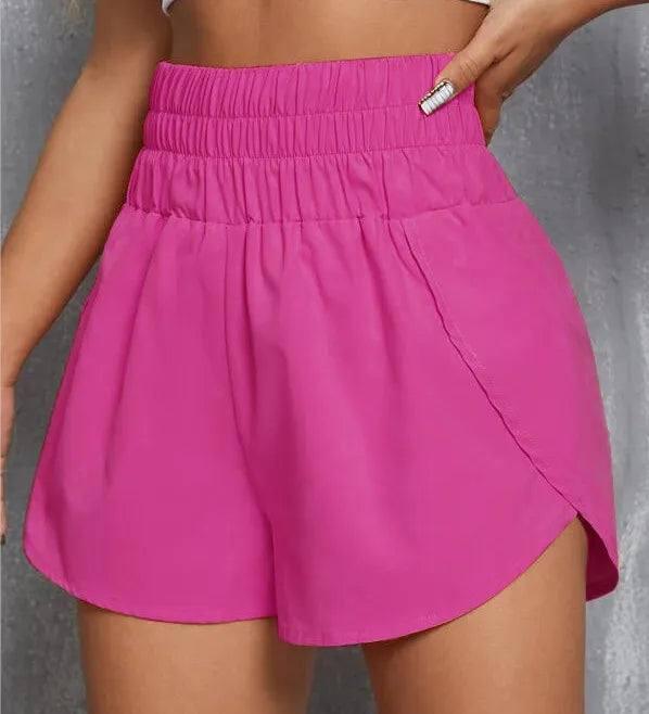 Shorts Gym Sports Casual Jogging-Rose Red-11