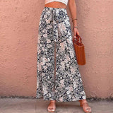 Summer Women's Printed High-waisted Bootcut Pants-9