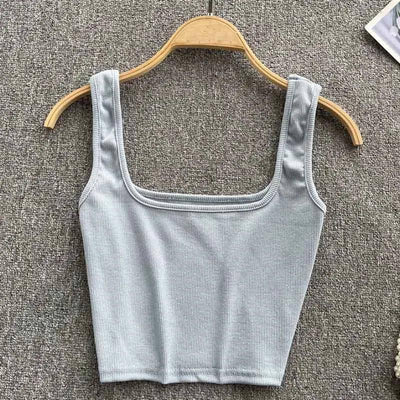 Tank Top Women Backless Y2k Top Slim Fit Bottoming-Sky blue-17