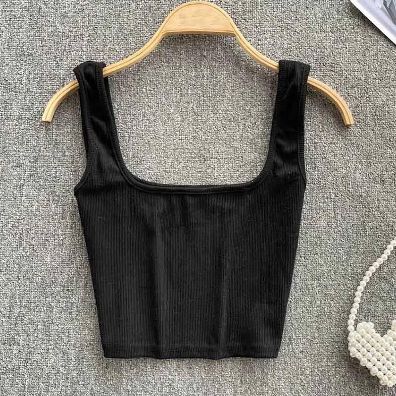 Tank Top Women Sexy Backless Y2k Top Slim Fit Bottoming-black-18