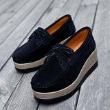 New Tassel Bow Design Shoes For Woman Fashion Thick Bottom Wedges Shoes Casual Slip On Solid Color Flats-8