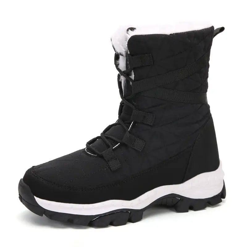 Thick Plush Plus Velvet Warm Women Snow Boots-Black-3