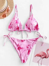 Tie-dye printed bikini-Pink-4