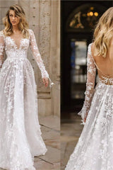 Wedding Dress Lace Long Sleeve Dress Evening Dress-6