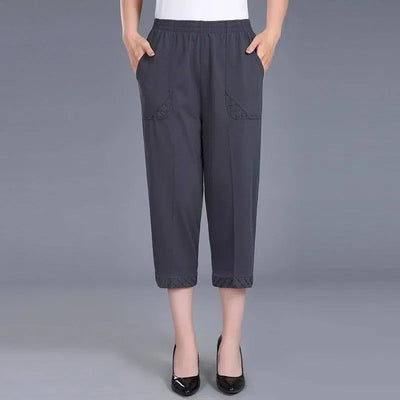 Women Capris Pants-dark grey-7