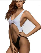 Women Cheeky Deep V Bikini bodysuit Sexy one piece swimsuit-2