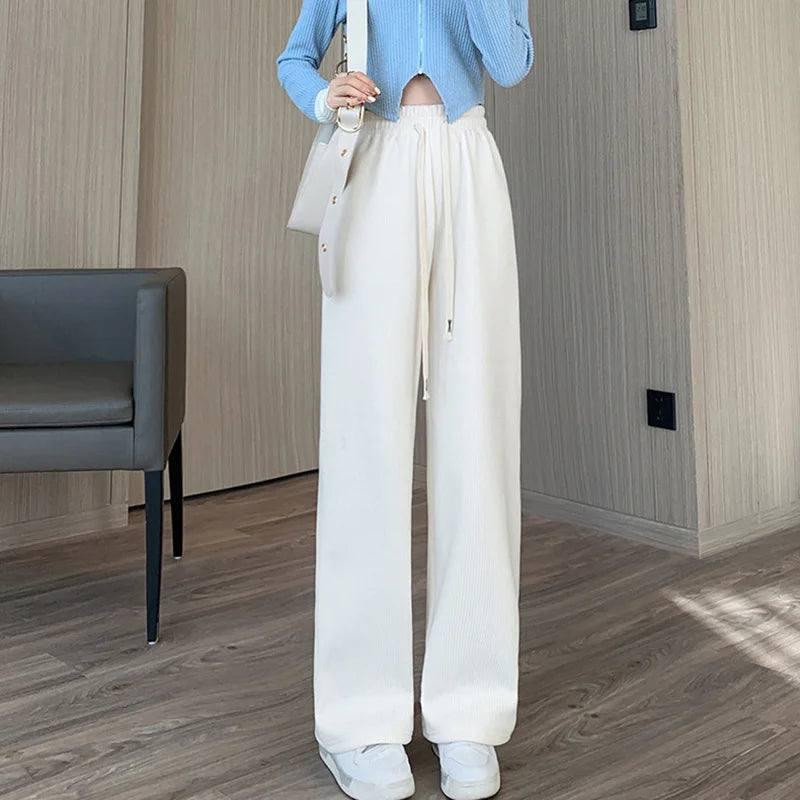 Women Long Pants Spring Autumn Women Elastic Waist Stright-15