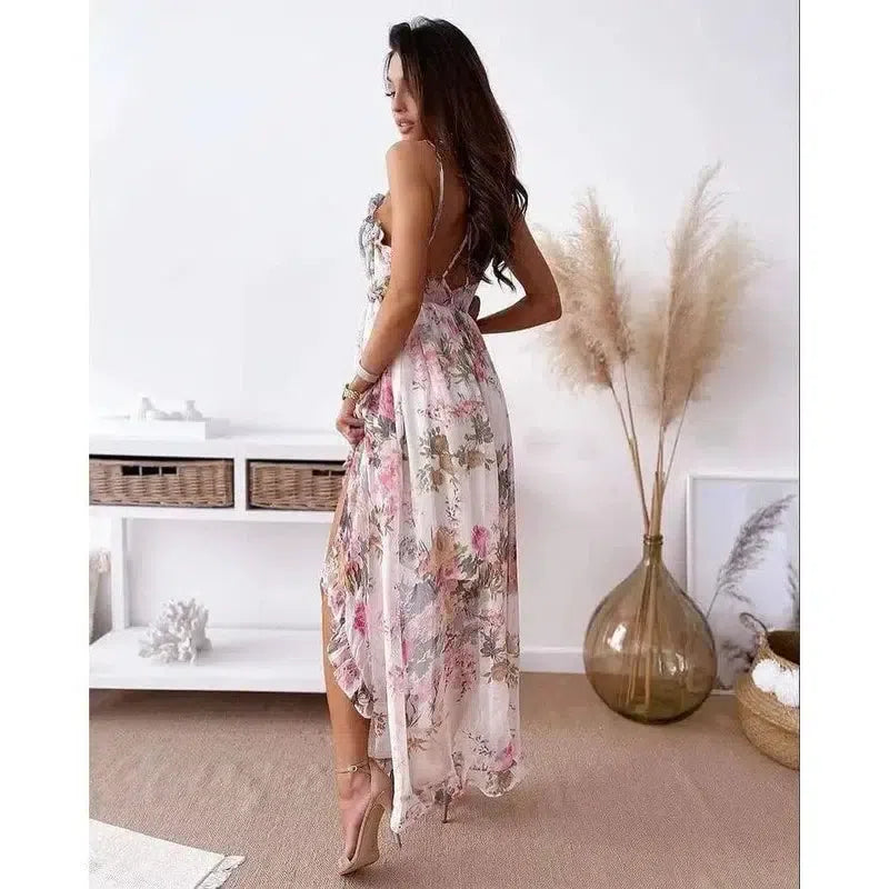 Women's Bohemian Summer Suspender Dress Loose Chiffon-6