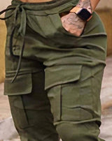 Women's Cargo Pants Casual Trousers New Solid Color Trend D / L-5