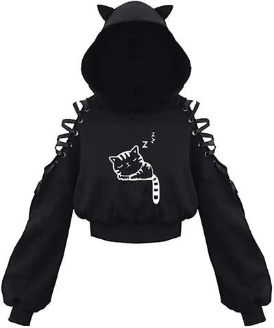 Women's Clothes Solid Color Gothic Hoddies Women's-D-7