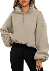 Women's Fashion Polar Fleece Jacket-Khaki-6