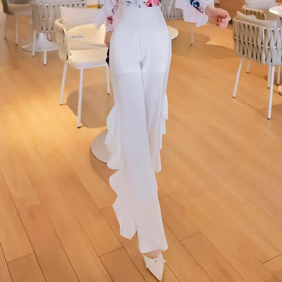 Women's Fashion Temperament Versatile Thin Ruffled Pants-5