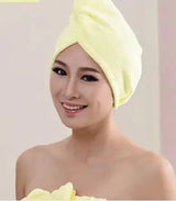 Women's Hair Dryer Cap, Absorbent Dry Hair Towel-Yellow-20