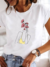 Women's Loose 3D Pattern T-shirt-Q107-12