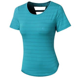 Women's Loose Yoga Clothes With Short Sleeves-Sea blue-10