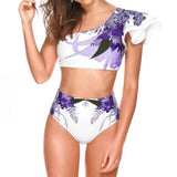 Women's Sexy Two-piece Swimwear Floral Print Swimsuit Bikini-Purple-8