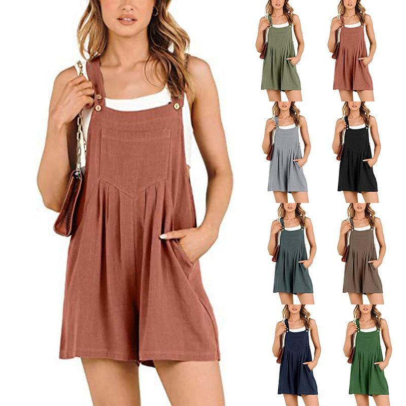 Comfy Women's Short Overalls for Summer-1