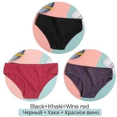 Women Underpants Solid Girls Briefs Female Lingerie-O-6