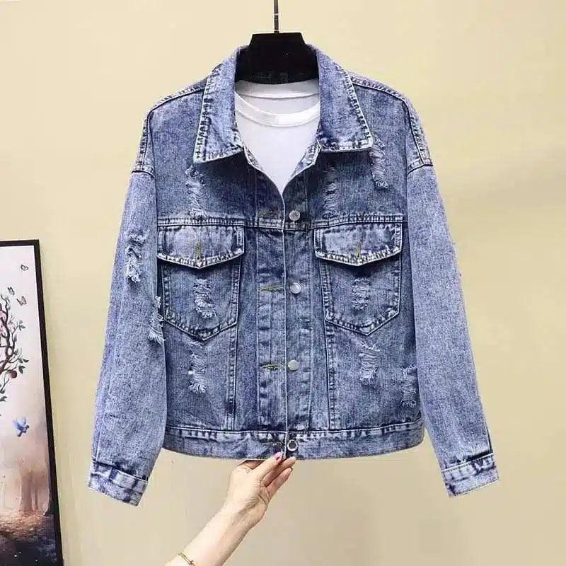 LOVEMI - Lovemi - Women's Denim Jacket Short Loose And Versatile