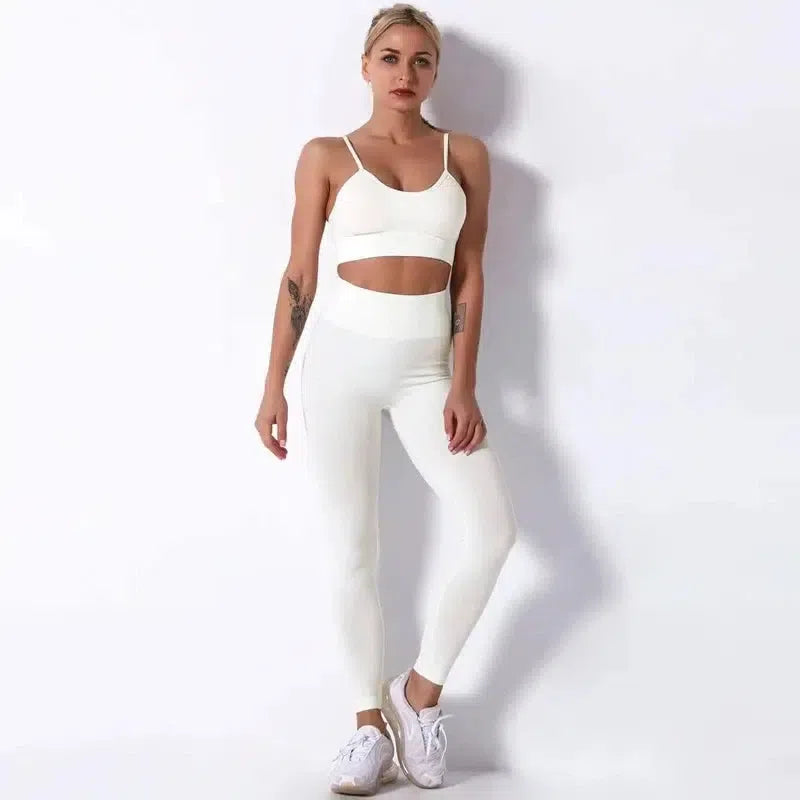 Yoga Pants Fitness Running Yoga Clothes Sports-White-3