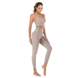 Yoga Solid Color Sports Underwear Suit Fitness Yoga Pants-3