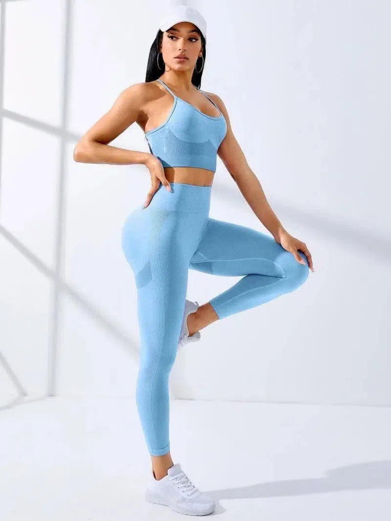 Women Yoga Set 2/Pcs Seamless Workout Outfits Yoga-3